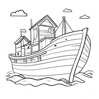 Colorful Noah's Ark Coloring Page | Beginners Bible coloring page