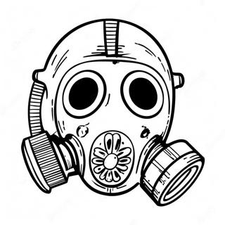 Cool Gas Mask Design Coloring Page | Gas Mask coloring page