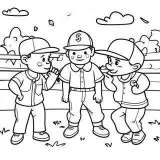 Sandlot Kids Playing Baseball Coloring Page | Sandlot coloring page