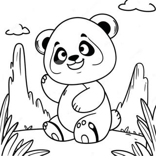 Adventurous Combo Panda Coloring Page | Combo Panda coloring page