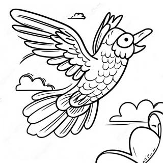 Peso Pluma Flying in the Sky Coloring Page | Peso Pluma coloring page