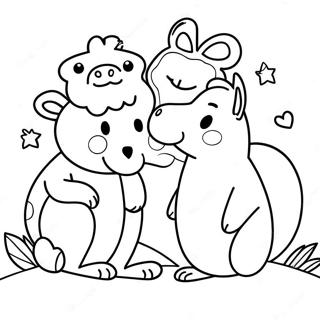 Brown and Friends Coloring Page | Brown and Friends coloring page