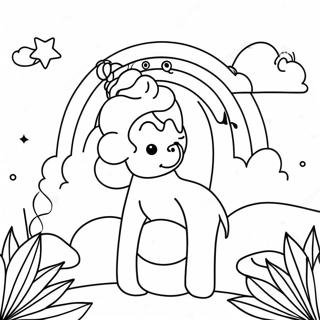 Cyan Rainbow Friends Coloring Page | Cyan Rainbow Friends coloring page