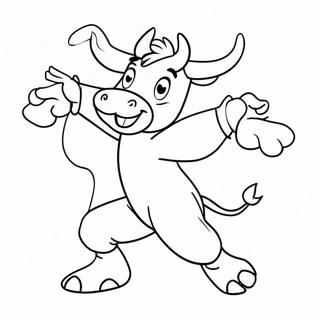 Benny the Bull Dancing Coloring Page | Benny the Bull coloring page