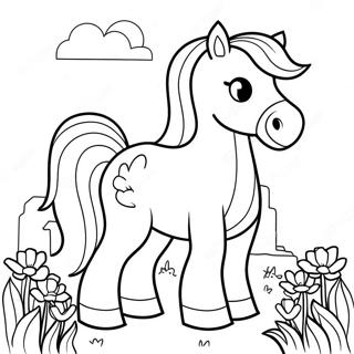 Cute Minecraft Horse with Flowers Coloring Page | Minecraft Horse coloring page