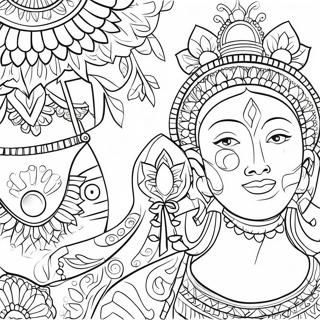 Cultural Celebration Coloring Page | Diversity coloring page