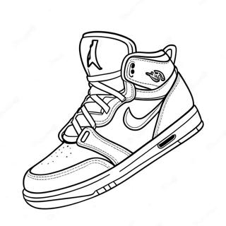Air Jordans Sneaker Coloring Page | Jordans coloring page