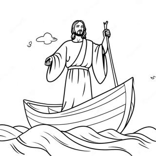 Jesus Calms the Storm Coloring Page | Jesus Calms the Storm coloring page
