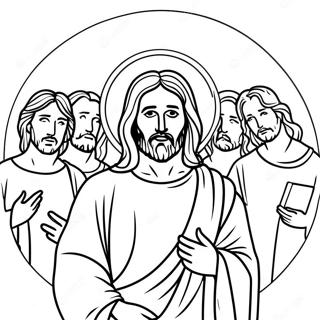 Calm Jesus with Disciples Coloring Page | Jesus Calms the Storm coloring page