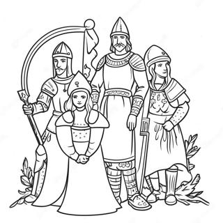 Medieval Divided Kingdom Coloring Page | Divided Kingdom coloring page