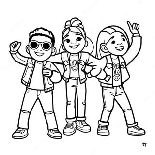 Kidz Bop Singers Dancing Coloring Page | Kidz Bop coloring page