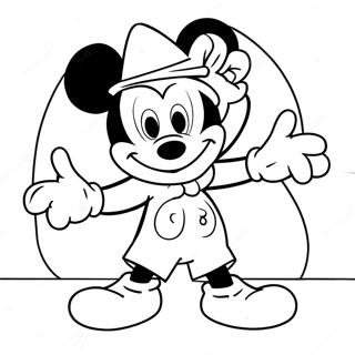 Mickey Mouse in Spooky Costume Coloring Page | Mickey Mouse Pumpkin coloring page