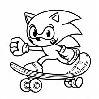 Sonic Skateboard Coloring Page | Sonic Skateboard coloring page