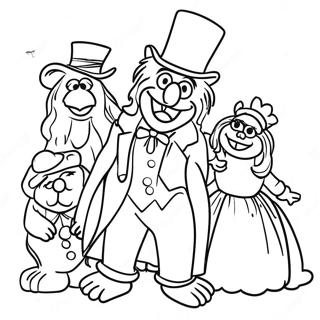 Page à colorier de la chanson de Noël des Muppets | Page de coloriage Les Muppets Noël
