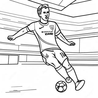 Harry Kane Scoring a Goal Coloring Page | Harry Kane coloring page