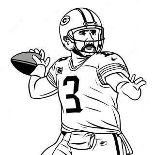Aaron Rodgers Throwing a Pass Coloring Page | Aaron Rodgers coloring page