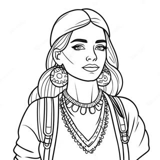 VSCO Girl with Colorful Accessories Coloring Page | Vsco Girl coloring page