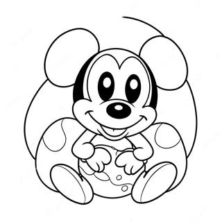 Mickey Mouse Easter Egg Coloring Page | Easter Disney coloring page