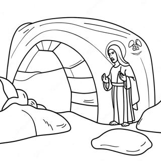 Resurrection Empty Tomb Coloring Page | Resurrection Empty Tomb coloring page