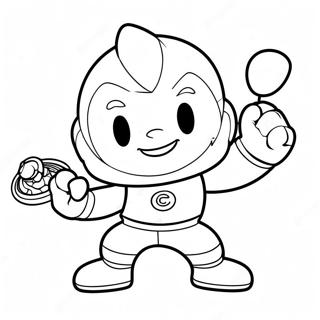 Go Team Mascot in Action Coloring Page | Go Team coloring page