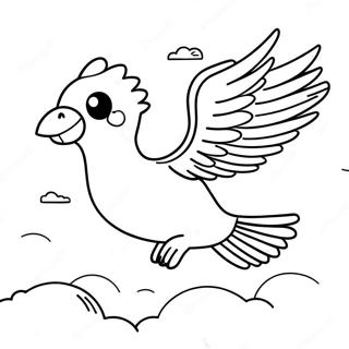 Articuno Flying in the Sky Coloring Page | Articuno coloring page