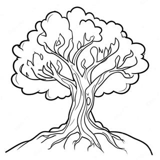 Flaming Burning Bush Coloring Page | Burning Bush coloring page
