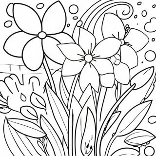 Colorful Wildflower Bouquet Coloring Page | Wildflower coloring page