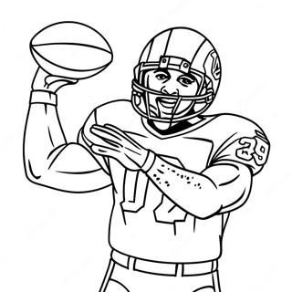 Legendary Jerry Rice Catching a Pass Coloring Page | Jerry Rice coloring page