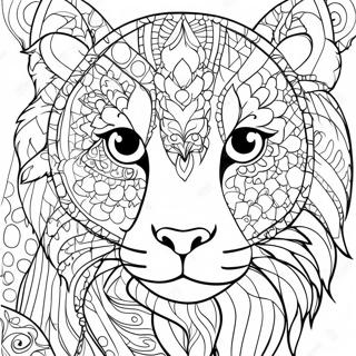 Animal Mosaic Coloring Page | Animal Mosaic coloring page