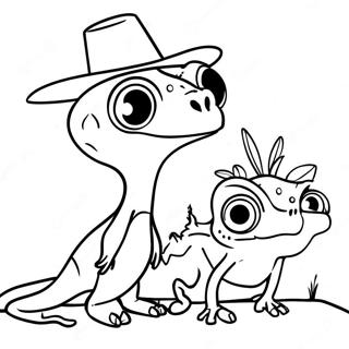 Rango with Colorful Friends Coloring Page | Rango coloring page