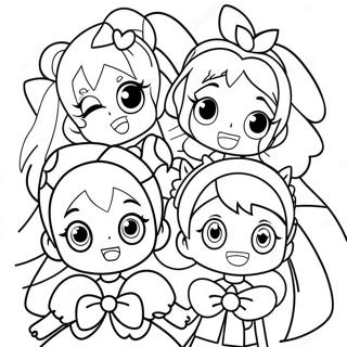 Glitter Force Team Coloring Page | Glitter Force coloring page