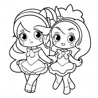 Sparkling Glitter Force Heroes Coloring Page | Glitter Force coloring page