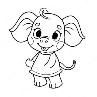 Emily Elefant Peppa Pig Målarbild | Emily Elefant Peppa Pig målarbild