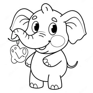 Glad Emily Elefant Peppa Pig Målarbild | Emily Elefant Peppa Pig målarbild
