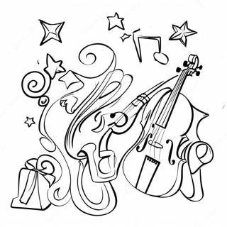 Christmas Music Coloring Page | Christmas Music coloring page