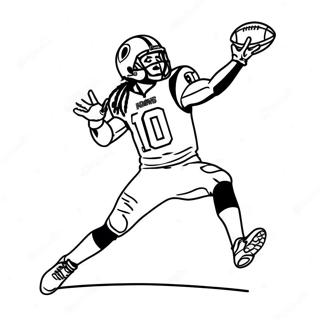 DeAndre Hopkins Catching a Football Coloring Page | DeAndre Hopkins coloring page