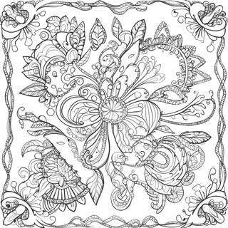 Colorful Bandana Patterns Coloring Page | Bandana coloring page