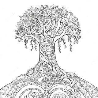 Baum des Lebens Ausmalbild | Baum des Lebens Erwachsene Ausmalbild