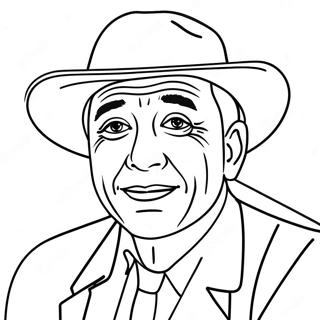 Famous Actor Portrait Coloring Page | Actor coloring page