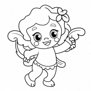 Cute Cupid with Bow Coloring Page | Valentine coloring page