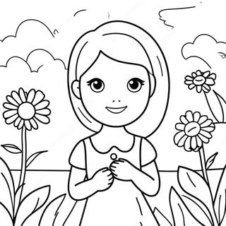 Charming Chloe in a Flower Garden Coloring Page | Chloe coloring page