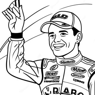 Kyle Larson in Victory Lane Coloring Page | Kyle Larson coloring page