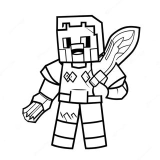 Minecraft Warden Coloring Page | Minecraft Warden coloring page
