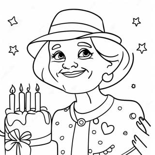 Happy Birthday Grammy Coloring Page | Happy Birthday Grammy coloring page