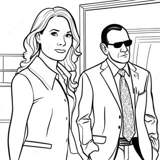 Coulson and Melinda May in Action Coloring Page | Agents of Shield coloring page