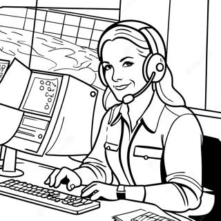 911 Dispatcher Coloring Page | 911 Dispatcher coloring page