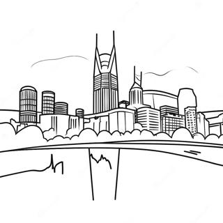 Nashville Skyline Coloring Page | Nashville coloring page