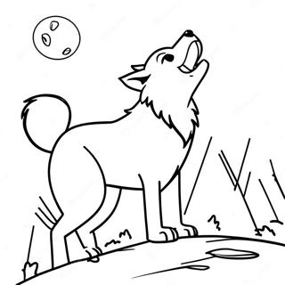Big Bad Wolf Howling at the Moon Coloring Page | Big Bad Wolf coloring page