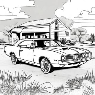 General Lee Classic Car Coloring Page | General Lee coloring page