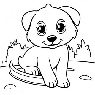 Playful Sled Dog Puppy Coloring Page | Sled Dog coloring page